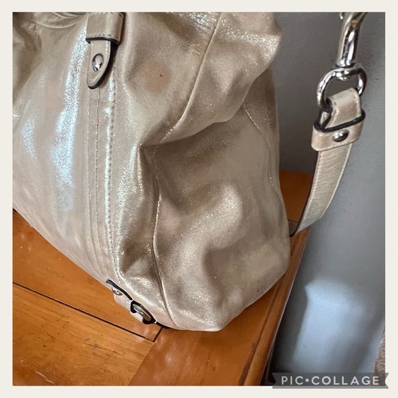Coach Alexandra Convertible Light Gold Iridescent Shimmering Crossbody Bag - Picture 11 of 11